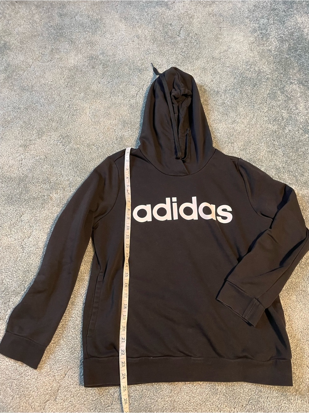 adidas Black Hoodie with White Logo